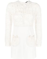 DSquared² - Logo-Lace Long-Sleeve Minidress - Lyst