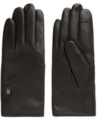 Tommy Hilfiger - Logo-Plaque Leather Gloves - Lyst