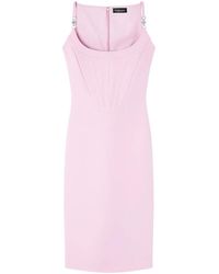 Versace - Corset-Style Crepe Midi Dress - Lyst