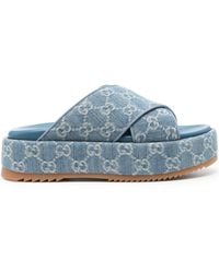 Gucci - GG Platform Slide Sandal - Lyst