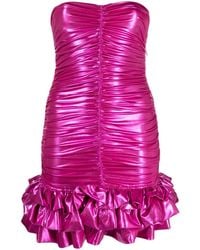 Amen - Metallic Ruched Minidress - Lyst