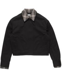 Acne Studios - Chaqueta Corta Con Cuello A Cuadros - Lyst