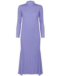 Pleats Please Issey Miyake - Ole! Pleated High-Neck Maxi Dress - Lyst