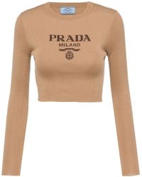 Prada - Pullover mit Logo-Print - Lyst