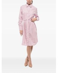 Ines De La Fressange Paris - Striped Belted Midi Shirt Dress - Lyst