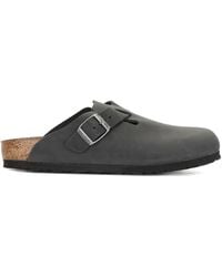 Birkenstock - Boston Buckle Leather Mules - Lyst