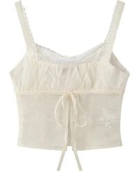 House Of Sunny - Blossom Lace-Trim Embroidered Blouse - Lyst
