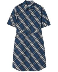 Burberry - Vestido camisero a cuadros - Lyst
