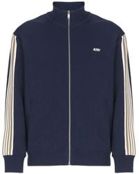 Autry - Stripe-Detail Zip-Up Cardigan - Lyst