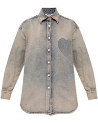 Moschino - Heart-Detail Denim Shirt - Lyst
