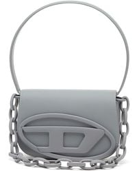 DIESEL - 1dr - Iconic Shoulder Bag In Matte Leather - Shoulder Bags - Woman - Grey - Lyst