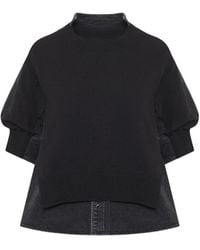Sacai - Denim-Panelled Sweater - Lyst