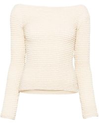 Nanushka - Sculpted-Neckline Long-Sleeved Top - Lyst