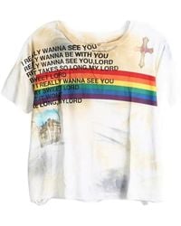 SAITOS - Graphic-Print Distressed T-Shirt - Lyst