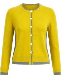 CUDDLEUP - Contrast-Trim Button-Down Cardigan - Lyst