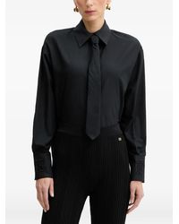Elisabetta Franchi - Tie-Detail Embroidered-Cuffs Shirt - Lyst