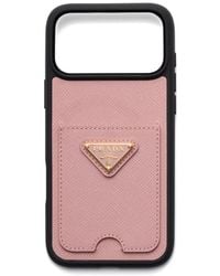 Prada - Coque D'Iphone 17 Pro Max À Logo Triangle Et Fentes Pour Cartes - Lyst