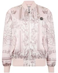 Philipp Plein - Oversized Satijnen Bomberjack Met Vlindertatoeage - Lyst