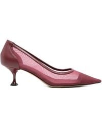 Lola Cruz - Léa Mesh-Panelled Pointed-Toe Pumps - Lyst