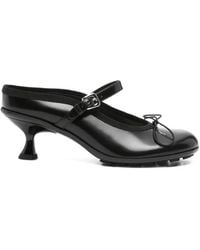 Simone Rocha - Polished-Leather Bow Mules - Lyst