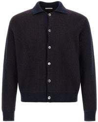 Oliver Lattughi - Cardigan Colour Block En Maille Nervurée - Lyst