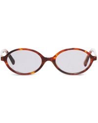 Miu Miu - Tortoiseshell Oval-Frame Sunglasses - Lyst