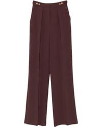 Elisabetta Franchi - Pantalon Droit À Détails Plissés - Lyst