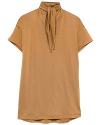 Lemaire - Tie-Neck Short-Sleeve T-Shirt - Lyst