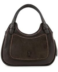 VISONA - Luna Grainy-Leather Suede-Panelled Tote Bag - Lyst