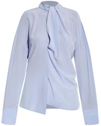 Victoria Beckham - Draped Silk Blouse - Lyst