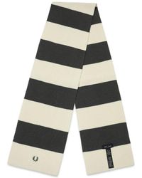 Fred Perry - Striped Ribbed-Knit Scarf - Lyst