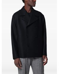 Harris Wharf London - Double-Breasted Oversized Peacoat - Lyst
