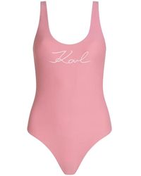 KARL LAGERFELD - Signature Swimsuit - Lyst