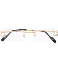 Cartier - Rahmenlose Brille Mit Eckigem Gestell - Lyst