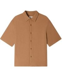 Sandro - Textured Shark Collar Shirt - Lyst