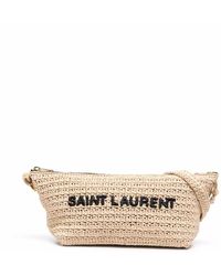 Damen Taschen Strand und Strohtaschen Saint Laurent Schultertasche aus gewebtem Bast in Natur 