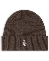 Sporty & Rich - Ribbed Embroidered-Logo Beanie Hat - Lyst
