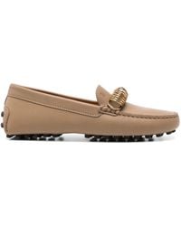 Tod's - Ring-Hardware Leather Loafers - Lyst