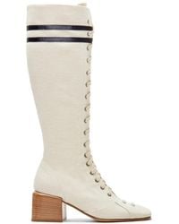 LILI CURIA - Isadora Striped Lace-Up Boots - Lyst