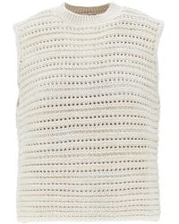 Emporio Armani - Pointelle-Knit Top - Lyst