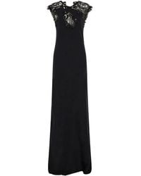 Ferragamo - Maxi-Jurk Met Kanten Detail - Lyst