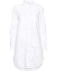 Thom Browne - Vestido camisero corto con rayas RWB - Lyst