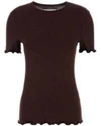 Jil Sander - Ruffled-Sleeve T-Shirt - Lyst