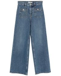 Maje - Patch-Pocket Straight-Leg Jeans - Lyst