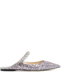 Jimmy Choo - Bing Embellished Leather-trimmed Mules - Lyst