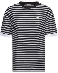 KARL LAGERFELD - Ikon Striped T-Shirt - Lyst