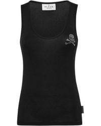 Philipp Plein - Crystal-Embellished Cotton Tank Top - Lyst