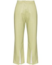 Matériel - Cropped Faux Leather Flared Trousers - Lyst