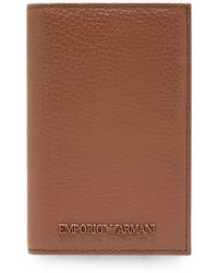 Emporio Armani - Tumbled-Leather Bi-Fold Card Holder - Lyst