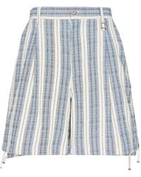WOOYOUNGMI - Gestreepte Shorts Met Textuur - Lyst